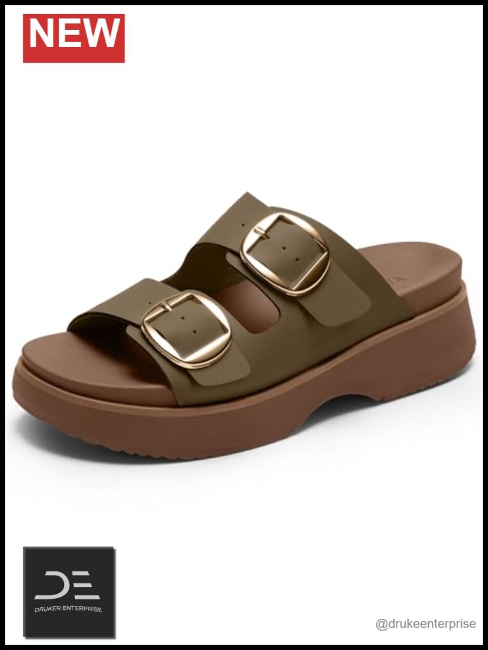Women's Platform Wedge Sandals with Arch Support Soft Footbed, Adjustable